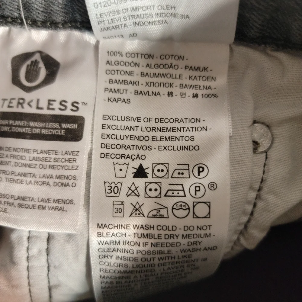Levi's 501 Denim Shorts Sz 28 Cut-Off Gray Button Fly